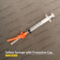 Disposable Medical Safety Syringe with Protective Cap